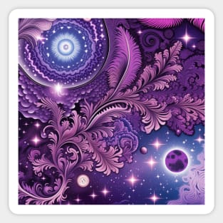 Other Worldly Designs- nebulas, stars, galaxies, planets with feathers Sticker